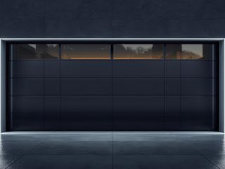 Modern Smart Garage Door Design 2025 Sleek modern garage door with smart LED lighting and automation features